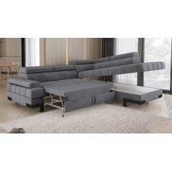 SELVA L Right-Hand Corner Sofa with Sleeping Function and SALVADOR 15 Grey Storage Compartment by VERSAL SELVA L Right-Hand Corner Sofa with Sleeping Function and SALVADOR 15 Grey Storage Compartment by VERSAL