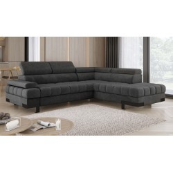 SELVA L Right-Handed Corner Sofa with Sleeping Function and SALVADOR 16 Dark Grey Storage Unit WERSAL SELVA L Right-Handed Corner Sofa with Sleeping Function and SALVADOR 16 Dark Grey Storage Unit WERSAL