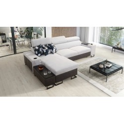 Ecksofa Prestige I Maxi mit Schlaffunktion und USB-Anschluss - Weich im Griff, Freya 210.18 + Tauro 8207