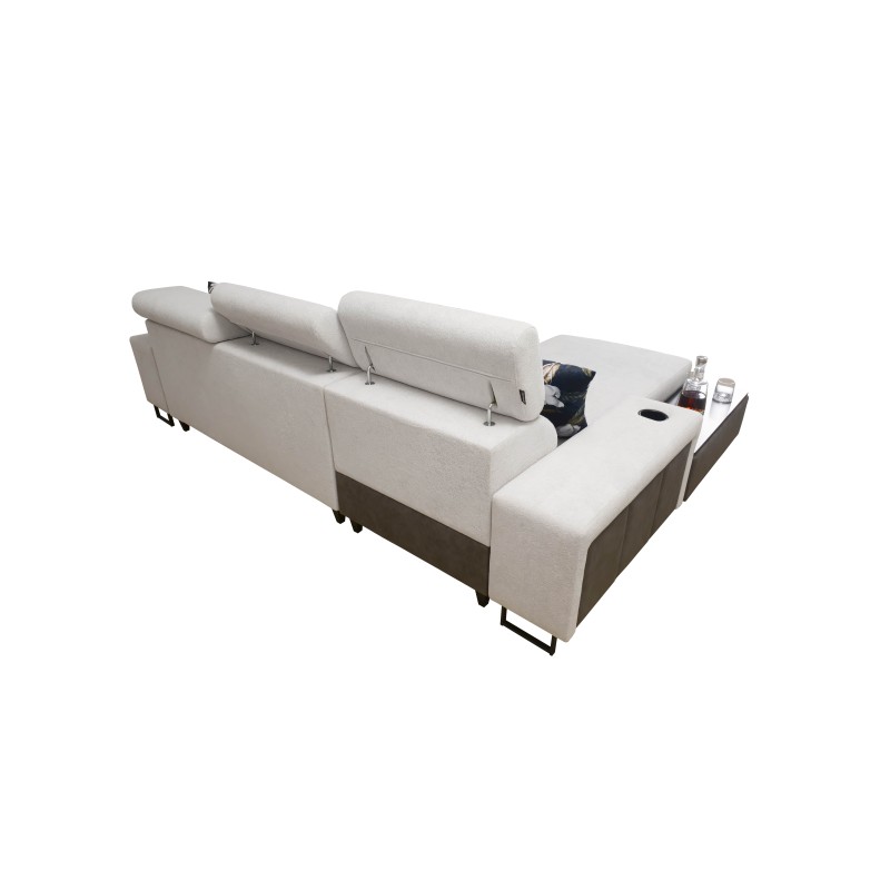 Narożnik Prestige I Maxi z funkcją spania i portem usb - Miękka w dotyku, Freya 210.18 + Tauro 8207 Narożnik Prestige I Maxi z funkcją spania i portem usb - Miękka w dotyku, Freya 210.18 + Tauro 8207