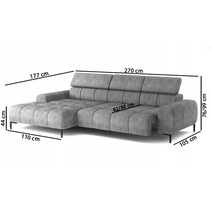 PLAZA Mini Free-Standing Left-Hand Corner Sofa in Salvador 15 Versailles Style PLAZA Mini Free-Standing Left-Hand Corner Sofa in Salvador 15 Versailles Style