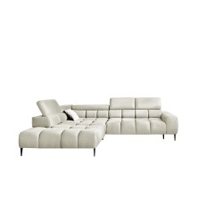 Sleek PLAZA L Free-Standing Corner Sofa in Monolith 02 Versailles Finish