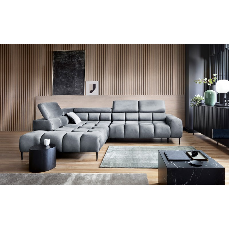 PLAZA L Free-Standing Left-Handed Corner Sofa in Monolith 84 VERSAILLES Finish PLAZA L Free-Standing Left-Handed Corner Sofa in Monolith 84 VERSAILLES Finish