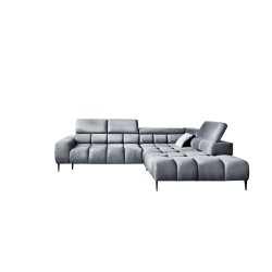 PLAZA L Free-Standing Right-Side Corner Sofa in Monolith 84 Versailles | Adjustable Comfort, Modern Elegance