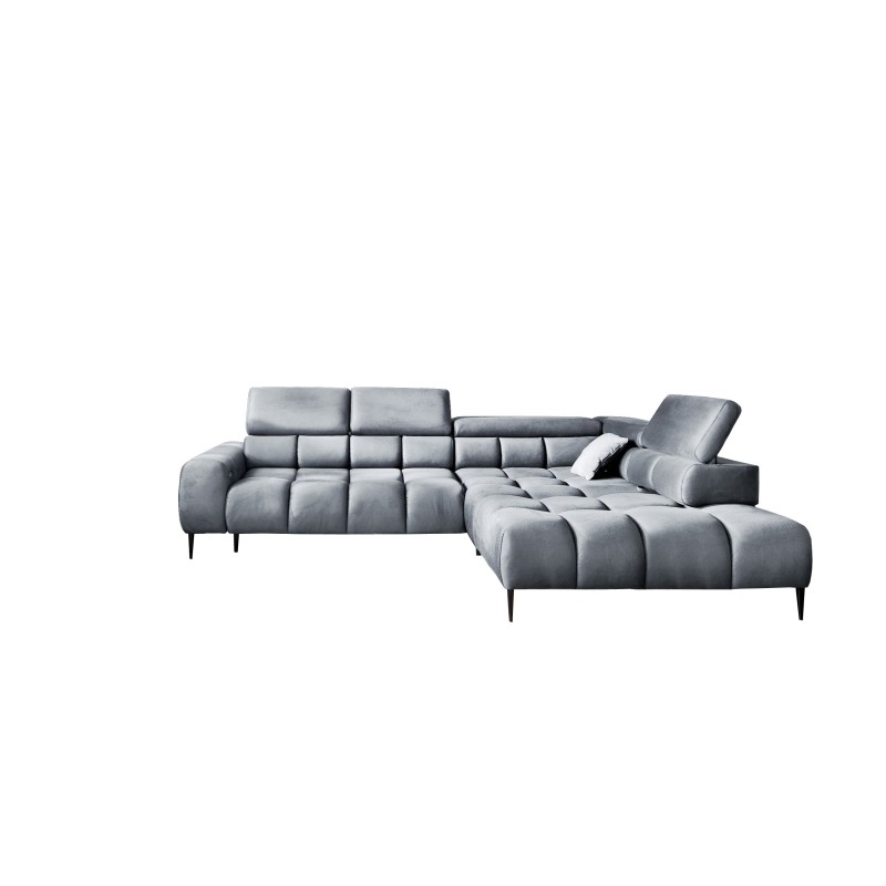 PLAZA L Free-Standing Right-Side Corner Sofa in Monolith 84 Versailles | Adjustable Comfort, Modern Elegance