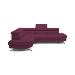 OTIS L Left-Facing Corner Sofa with Adjustable Headrests, Free-Standing in AURORA 09 Fabric VERSAILLES