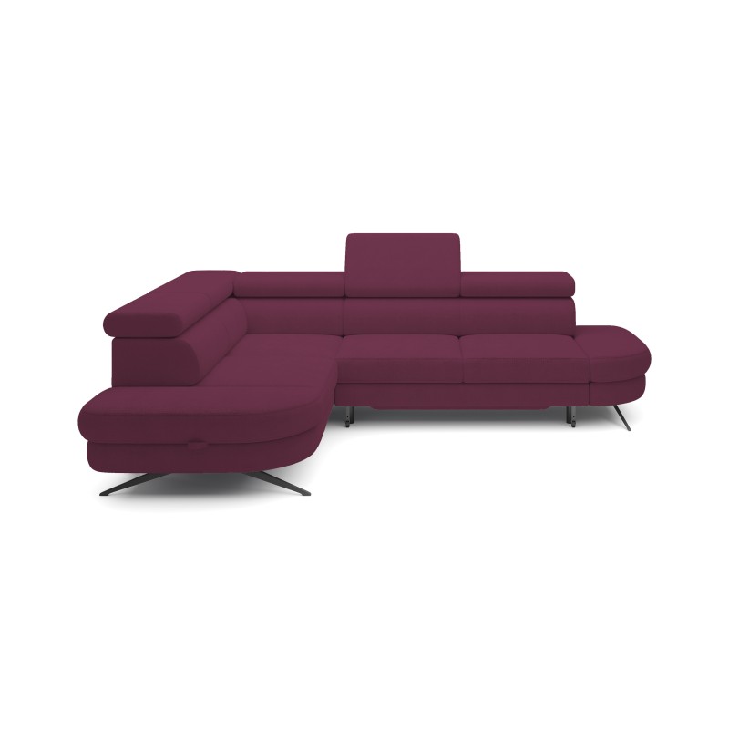 OTIS L Left-Facing Corner Sofa with Adjustable Headrests, Free-Standing in AURORA 09 Fabric VERSAILLES