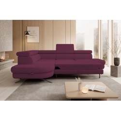 OTIS L Left-Facing Corner Sofa with Adjustable Headrests, Free-Standing in AURORA 09 Fabric VERSAILLES OTIS L Left-Facing Corner Sofa with Adjustable Headrests, Free-Standing in AURORA 09 Fabric VERSAILLES