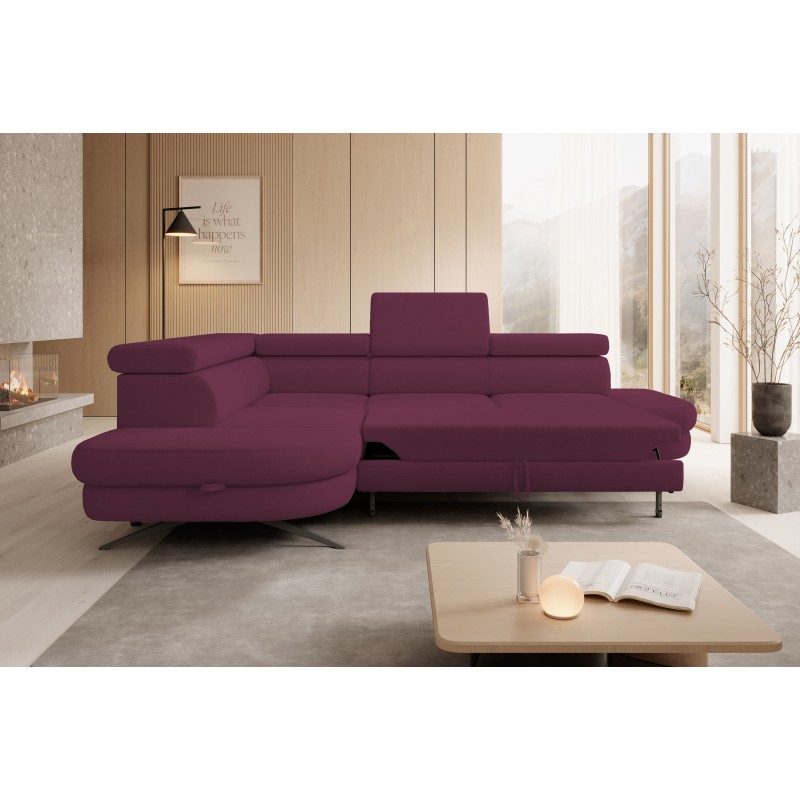 OTIS L Left-Facing Corner Sofa with Adjustable Headrests, Free-Standing in AURORA 09 Fabric VERSAILLES OTIS L Left-Facing Corner Sofa with Adjustable Headrests, Free-Standing in AURORA 09 Fabric VERSAILLES