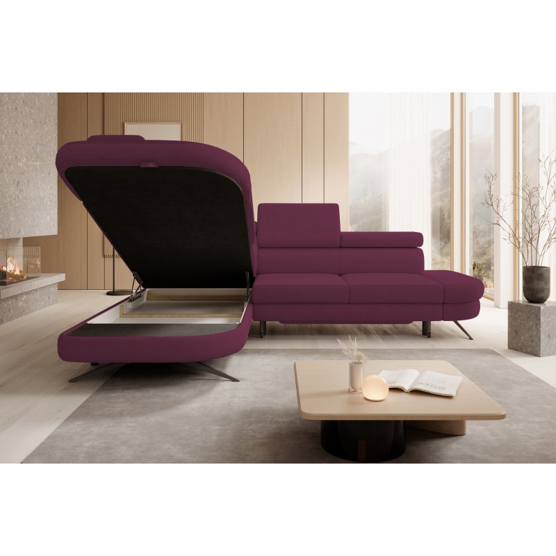OTIS L Left-Facing Corner Sofa with Adjustable Headrests, Free-Standing in AURORA 09 Fabric VERSAILLES OTIS L Left-Facing Corner Sofa with Adjustable Headrests, Free-Standing in AURORA 09 Fabric VERSAILLES