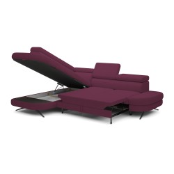 OTIS L Left-Facing Corner Sofa with Adjustable Headrests, Free-Standing in AURORA 09 Fabric VERSAILLES OTIS L Left-Facing Corner Sofa with Adjustable Headrests, Free-Standing in AURORA 09 Fabric VERSAILLES