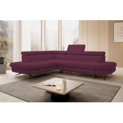 OTIS L Left-Facing Corner Sofa with Adjustable Headrests, Free-Standing in AURORA 09 Fabric VERSAILLES OTIS L Left-Facing Corner Sofa with Adjustable Headrests, Free-Standing in AURORA 09 Fabric VERSAILLES