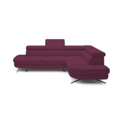 OTIS L Shaped Right-Handed Free-Standing Corner Sofa with Adjustable Headrests in AURORA 09 Fabric - Versailles Edition