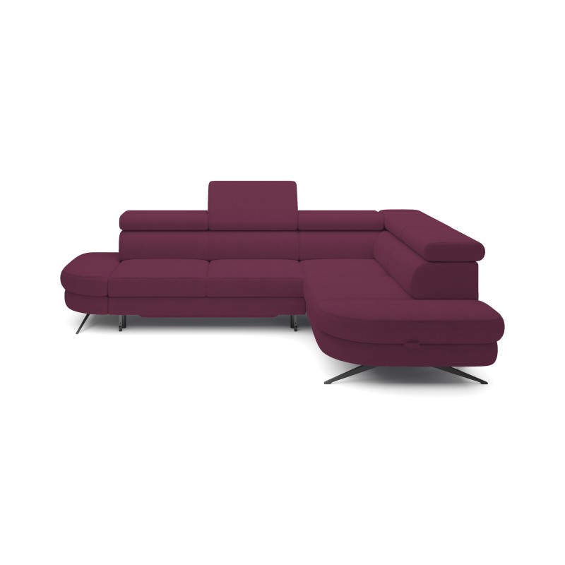 OTIS L Shaped Right-Handed Free-Standing Corner Sofa with Adjustable Headrests in AURORA 09 Fabric - Versailles Edition