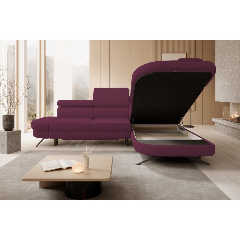 OTIS L Shaped Right-Handed Free-Standing Corner Sofa with Adjustable Headrests in AURORA 09 Fabric - Versailles Edition OTIS L Shaped Right-Handed Free-Standing Corner Sofa with Adjustable Headrests in AURORA 09 Fabric - Versailles Edition