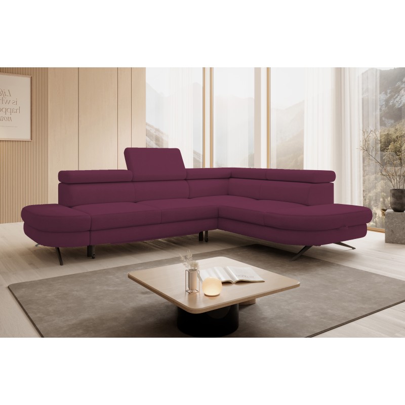 OTIS L Shaped Right-Handed Free-Standing Corner Sofa with Adjustable Headrests in AURORA 09 Fabric - Versailles Edition OTIS L Shaped Right-Handed Free-Standing Corner Sofa with Adjustable Headrests in AURORA 09 Fabric - Versailles Edition