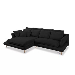 MONTE Left-Hand Corner Sofa with Sleep Function, Storage and Cushions, Sorriso 01 Anthracite WERSAL Edition