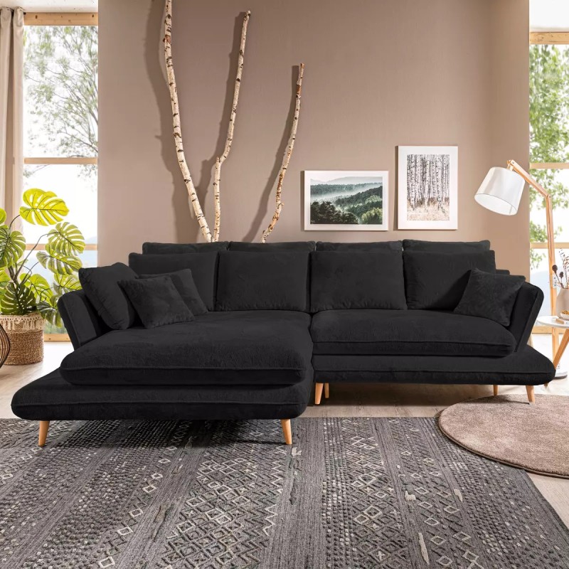 MONTE Left-Hand Corner Sofa with Sleep Function, Storage and Cushions, Sorriso 01 Anthracite WERSAL Edition MONTE Left-Hand Corner Sofa with Sleep Function, Storage and Cushions, Sorriso 01 Anthracite WERSAL Edition
