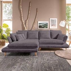 MONTE Left-Handed Corner Sofa with Sleep Function, Storage and Cushions, Sorriso 03 in Dark Grey WERSAL MONTE Left-Handed Corner Sofa with Sleep Function, Storage and Cushions, Sorriso 03 in Dark Grey WERSAL