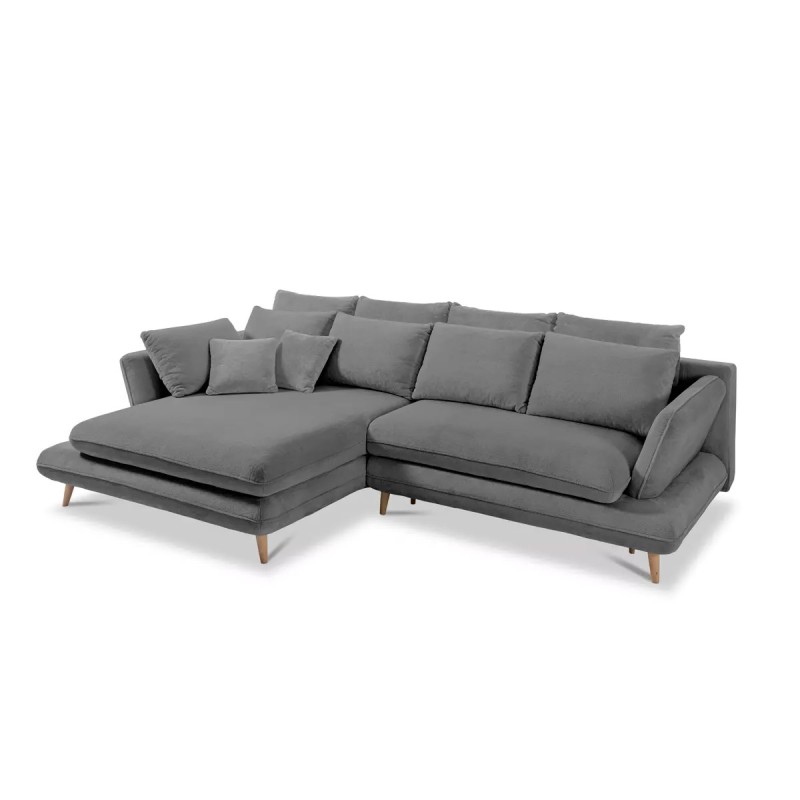 MONTE Left-Handed Corner Sofa with Sleeping Function, Storage Compartment and Cushions, Sorriso 04 Grey VERSAILLES MONTE Left-Handed Corner Sofa with Sleeping Function, Storage Compartment and Cushions, Sorriso 04 Grey VERSAILLES