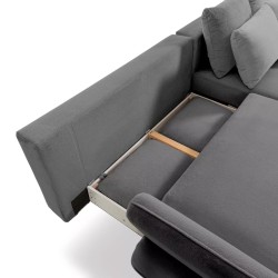 MONTE Left-Handed Corner Sofa with Sleeping Function, Storage Compartment and Cushions, Sorriso 04 Grey VERSAILLES MONTE Left-Handed Corner Sofa with Sleeping Function, Storage Compartment and Cushions, Sorriso 04 Grey VERSAILLES
