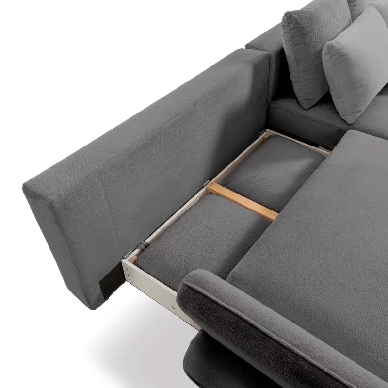 MONTE Left-Handed Corner Sofa with Sleeping Function, Storage Compartment and Cushions, Sorriso 04 Grey VERSAILLES MONTE Left-Handed Corner Sofa with Sleeping Function, Storage Compartment and Cushions, Sorriso 04 Grey VERSAILLES