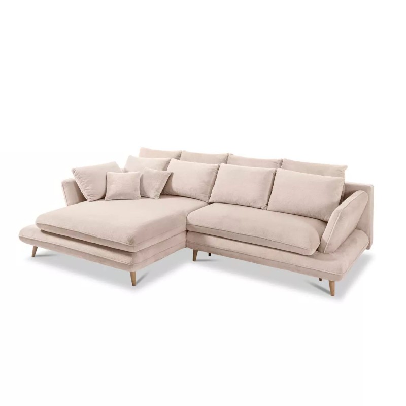MONTE Left-Handed Corner Sofa with Sleeping Function, Storage Compartment and Cushions, Sorriso 06 Cream VERSAILLES MONTE Left-Handed Corner Sofa with Sleeping Function, Storage Compartment and Cushions, Sorriso 06 Cream VERSAILLES