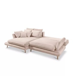 MONTE Left-Handed Corner Sofa with Sleeping Function, Storage Compartment and Cushions, Sorriso 06 Cream VERSAILLES MONTE Left-Handed Corner Sofa with Sleeping Function, Storage Compartment and Cushions, Sorriso 06 Cream VERSAILLES