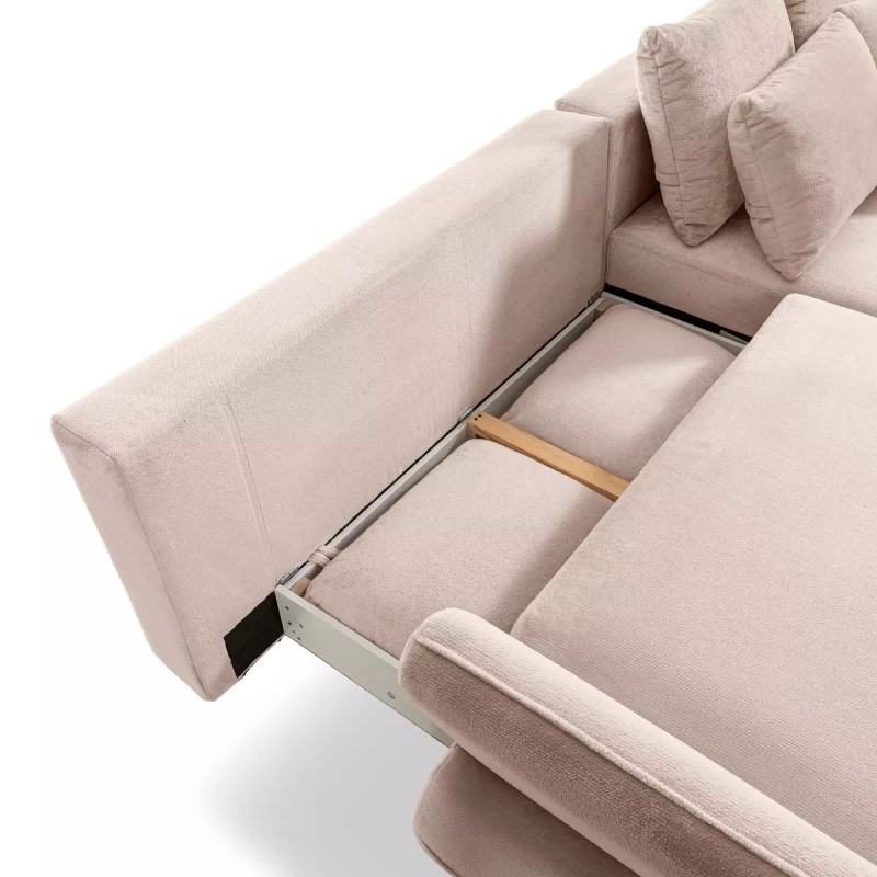 MONTE Left-Handed Corner Sofa with Sleeping Function, Storage Compartment and Cushions, Sorriso 06 Cream VERSAILLES MONTE Left-Handed Corner Sofa with Sleeping Function, Storage Compartment and Cushions, Sorriso 06 Cream VERSAILLES