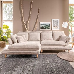 MONTE Left-Handed Corner Sofa with Sleeping Function, Storage Compartment and Cushions, Sorriso 06 Cream VERSAILLES MONTE Left-Handed Corner Sofa with Sleeping Function, Storage Compartment and Cushions, Sorriso 06 Cream VERSAILLES