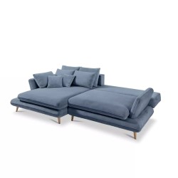 MONTE Left-Hand Corner Sofa with Sleep Function, Storage and Pillows, Sorriso 07 Light Blue VERSAILLES MONTE Left-Hand Corner Sofa with Sleep Function, Storage and Pillows, Sorriso 07 Light Blue VERSAILLES