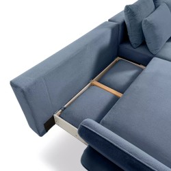 MONTE Left-Hand Corner Sofa with Sleep Function, Storage and Pillows, Sorriso 07 Light Blue VERSAILLES MONTE Left-Hand Corner Sofa with Sleep Function, Storage and Pillows, Sorriso 07 Light Blue VERSAILLES