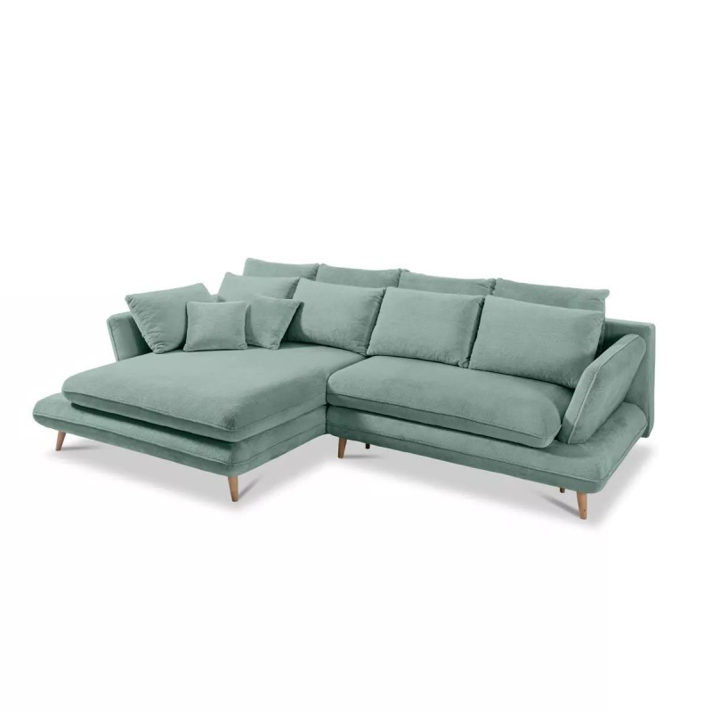 MONTE Left-Hand Corner Sofa with Sleep Function, Storage and Pillows, Sorriso 08 Mint WERSAL MONTE Left-Hand Corner Sofa with Sleep Function, Storage and Pillows, Sorriso 08 Mint WERSAL