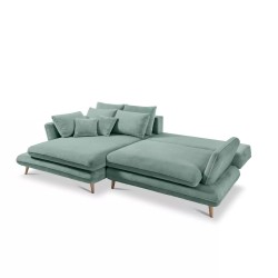 MONTE Left-Hand Corner Sofa with Sleep Function, Storage and Pillows, Sorriso 08 Mint WERSAL MONTE Left-Hand Corner Sofa with Sleep Function, Storage and Pillows, Sorriso 08 Mint WERSAL