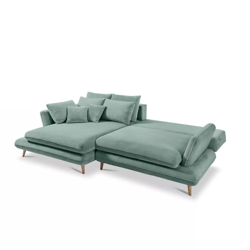 MONTE Left-Hand Corner Sofa with Sleep Function, Storage and Pillows, Sorriso 08 Mint WERSAL MONTE Left-Hand Corner Sofa with Sleep Function, Storage and Pillows, Sorriso 08 Mint WERSAL