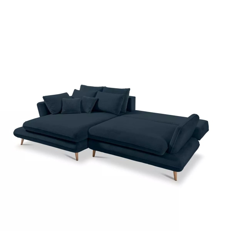 MONTE Left-Handed Corner Sofa with Sleeping Function, Storage and Pillows, Sorriso 13 Blue VERSAILLES MONTE Left-Handed Corner Sofa with Sleeping Function, Storage and Pillows, Sorriso 13 Blue VERSAILLES