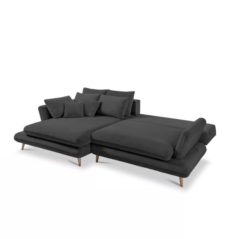 MONTE Left-Handed Corner Sofa with Sleep Function, Storage and Cushions, Sorriso 20 Dark Grey VERSAILLES MONTE Left-Handed Corner Sofa with Sleep Function, Storage and Cushions, Sorriso 20 Dark Grey VERSAILLES