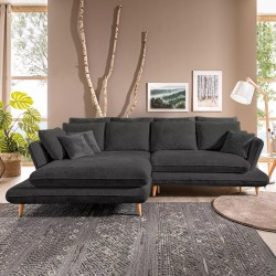 MONTE Left-Handed Corner Sofa with Sleep Function, Storage and Cushions, Sorriso 20 Dark Grey VERSAILLES MONTE Left-Handed Corner Sofa with Sleep Function, Storage and Cushions, Sorriso 20 Dark Grey VERSAILLES