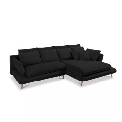 MONTE Right-Hand Corner Sofa with Sleep Function, Storage and Pillows, Sorriso 01 Anthracite VERSAILLES