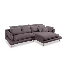 MONTE Right-Handed Corner Sofa with Sleeping Function, Storage, and Cushions, Sorriso 03 in Warm Grey WERSAL Edition