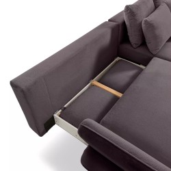 MONTE Right-Handed Corner Sofa with Sleeping Function, Storage, and Cushions, Sorriso 03 in Warm Grey WERSAL Edition MONTE Right-Handed Corner Sofa with Sleeping Function, Storage, and Cushions, Sorriso 03 in Warm Grey WERSAL Edition