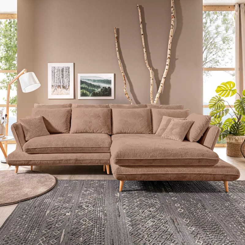 MONTE Right-Handed Corner Sofa with Sleep Function, Storage and Cushions, Sorriso 05 Brown VERSAILLES MONTE Right-Handed Corner Sofa with Sleep Function, Storage and Cushions, Sorriso 05 Brown VERSAILLES