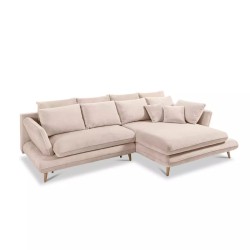 MONTE Right-Handed Corner Sofa with Sleep Function, Storage and Pillows, Sorriso 06 Cream Edition by WERSAL