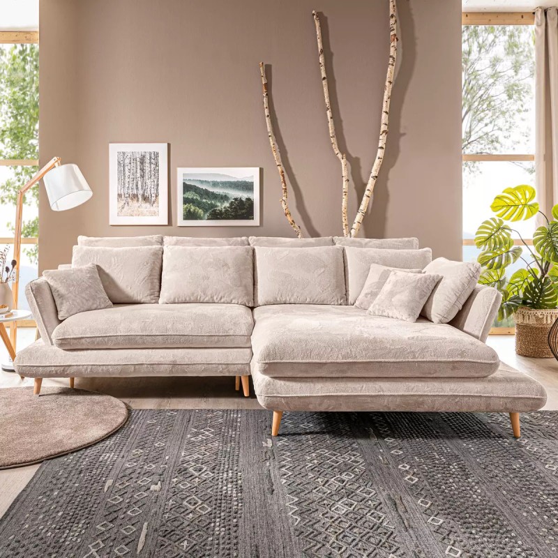 MONTE Right-Handed Corner Sofa with Sleep Function, Storage and Pillows, Sorriso 06 Cream Edition by WERSAL MONTE Right-Handed Corner Sofa with Sleep Function, Storage and Pillows, Sorriso 06 Cream Edition by WERSAL