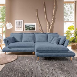 MONTE Right-Hand Corner Sofa with Sleeping Function in Sorriso 07 Light Blue MONTE Right-Hand Corner Sofa with Sleeping Function in Sorriso 07 Light Blue