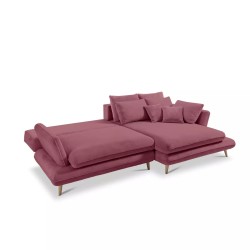 MONTE Right-Hand Corner Sofa with Sleeper Function, Storage and Cushions, Sorriso 10 in Bordeaux Red by WERSAL MONTE Right-Hand Corner Sofa with Sleeper Function, Storage and Cushions, Sorriso 10 in Bordeaux Red by WERSAL
