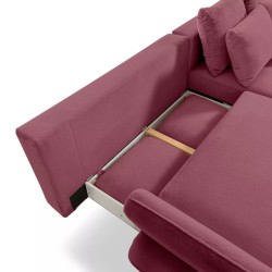MONTE Right-Hand Corner Sofa with Sleeper Function, Storage and Cushions, Sorriso 10 in Bordeaux Red by WERSAL MONTE Right-Hand Corner Sofa with Sleeper Function, Storage and Cushions, Sorriso 10 in Bordeaux Red by WERSAL