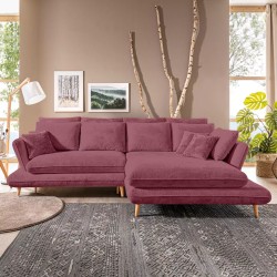 MONTE Right-Hand Corner Sofa with Sleeper Function, Storage and Cushions, Sorriso 10 in Bordeaux Red by WERSAL MONTE Right-Hand Corner Sofa with Sleeper Function, Storage and Cushions, Sorriso 10 in Bordeaux Red by WERSAL