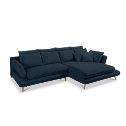 MONTE Right-Hand Corner Sofa with Sleep Function, Storage and Cushions, Sorriso 13 Blue WERSAL