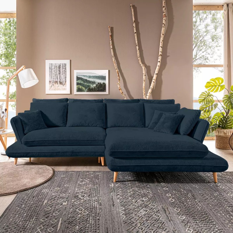 MONTE Right-Hand Corner Sofa with Sleep Function, Storage and Cushions, Sorriso 13 Blue WERSAL MONTE Right-Hand Corner Sofa with Sleep Function, Storage and Cushions, Sorriso 13 Blue WERSAL